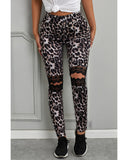 Azura Exchange Hollow Out Leopard Printed Skinny Leggings - 2XL