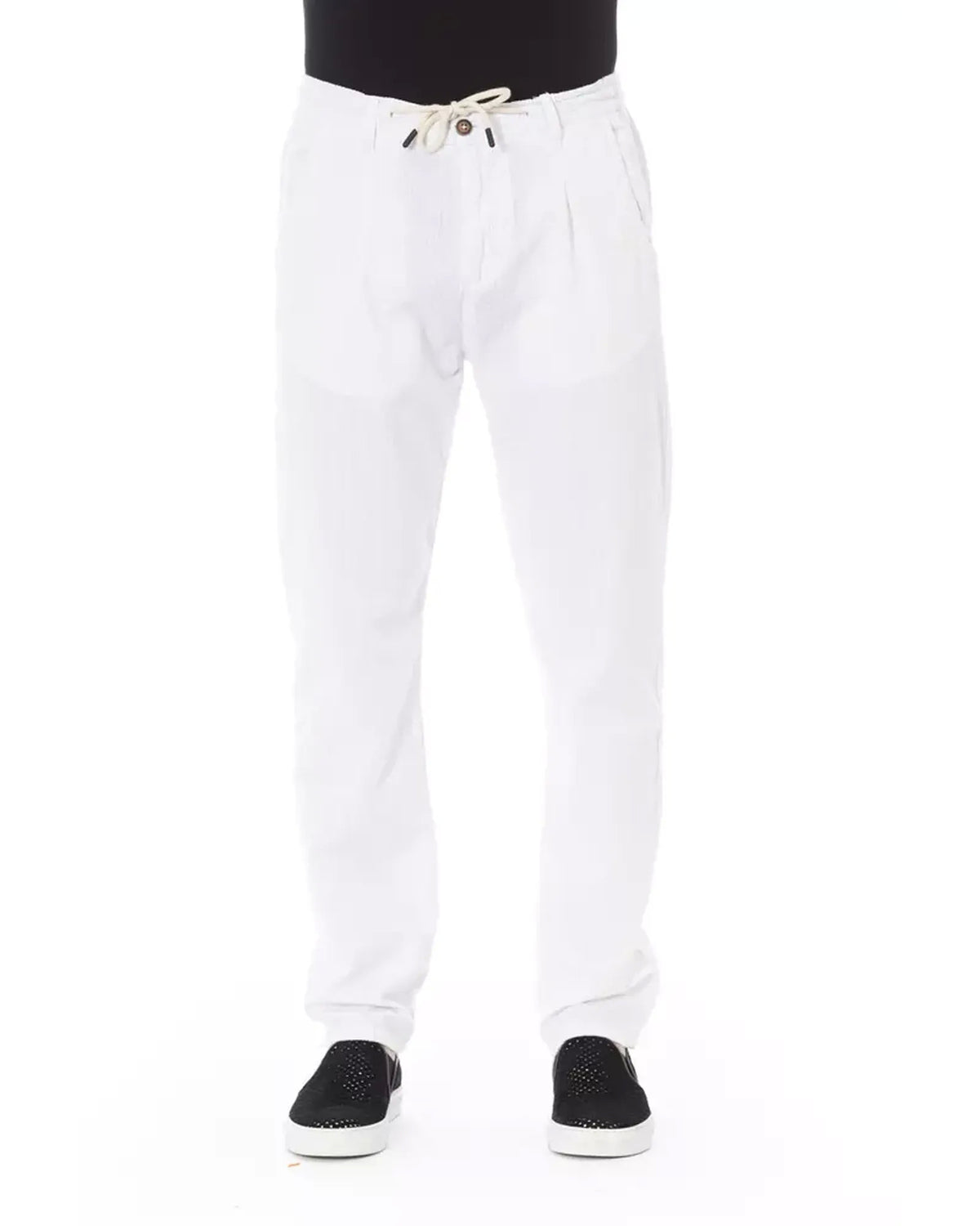 Drawstring Chino Trousers with Side and Back Pockets - W38 US