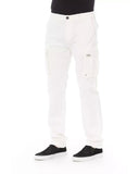 Solid Color Cargo Trousers with Zipper and Button Closure W30 US Men