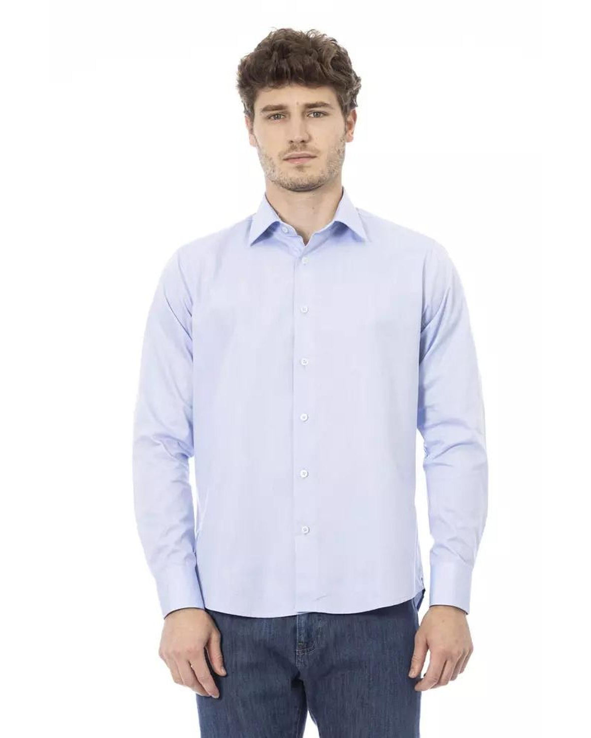 Baldinini Trend Men's Light Blue Cotton Shirt - M