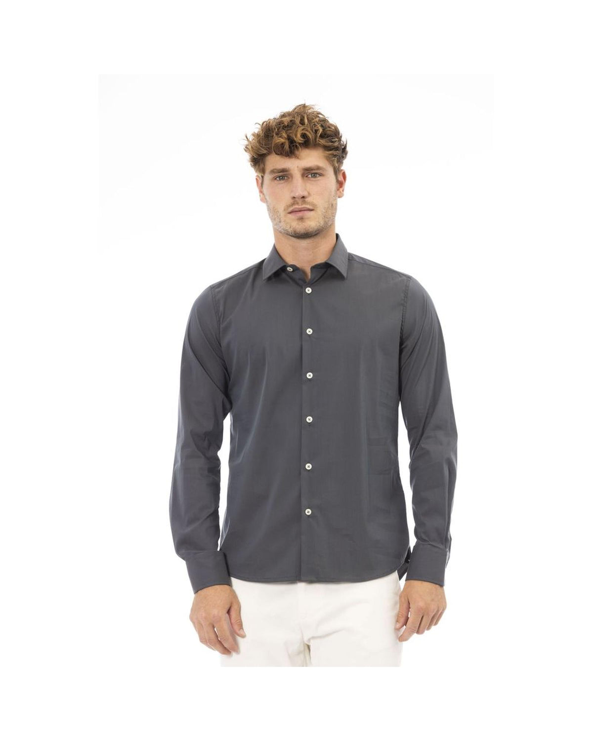 Baldinini Trend Men's Gray Cotton Shirt - 2XL
