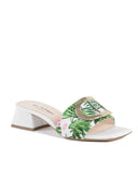 Printed Canvas Flat Mule - 37.5 EU