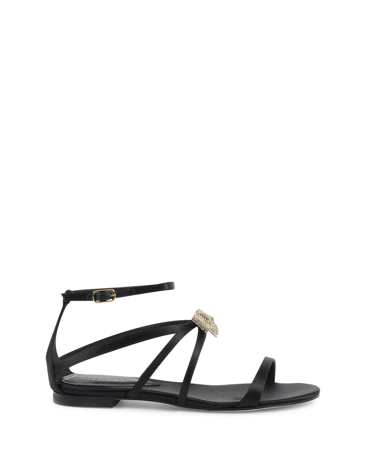 Satin Ankle-Strap Sandal with Swarovski Bow - 39.5 EU