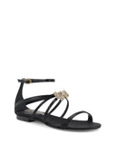 Satin Ankle-Strap Sandal with Swarovski Bow - 39.5 EU