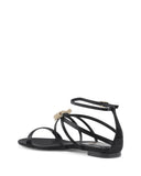 Satin Ankle-Strap Sandal with Swarovski Bow - 39.5 EU