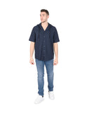 Hugo Boss Men's Cotton Blend Navy Shirt in Navy blue - 3XL