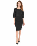 Hugo Boss Women's Black Knit Dress with Metallic Detail in Black - XS