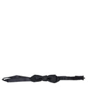 Dolce & Gabbana Men's Dark Blue Silk Satin Adjustable Neck  Papillon Bow Tie - One Size