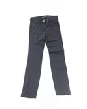 Logo Embroidered Slim Fit Jeans with Fringed Bottom W26 US Women