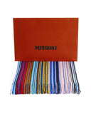 Geometric Pattern Fringed Scarf in Bright Colors One Size Women