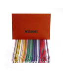 Geometric Pattern Fringed Scarf One Size Women