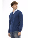 Sergio Tacchini Men's Blue Wool Sweater - M