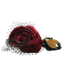 Dolce & Gabbana Women's Red with multicolor Rose Silk Crystal Netted Logo Diadem Headband - One Size