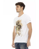 Short Sleeve T-shirt with Round Neck and Front Print S Men