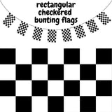 CHECKERED BUNTING FLAG Race Car Chequered Flag Banner Hanging Decoration Rectangular - 3.6 Metres