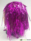 Tinsel Metallic Wig 70s 50s 20s Costume Mens Womens Unisex Disco Fancy Dress Up - Hot Pink