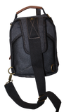 FIB Canvas Sling Bag Shoulder Strap Messenger Travel Pack w Tablet Pocket - Black