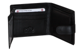 Futura Mens RFID Leather Coin Fold Over Wallet - Black