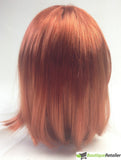 Bob Wig Costume Short Straight Fringe Cosplay Party Full Hair Womens Fancy Dress - Bronze