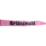 HEN'S NIGHT SASH Party Girls Wedding Bridesmaid Bridal Bride To Be Satin Sashes - Bridesmaid (Pink)