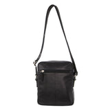 Pierre Cardin Pebbled Leather Organizer Bag Cross Body - Black/Navy