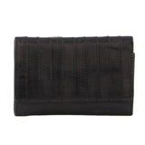 Pierre Cardin Stich Design Leather Ladies Large Tri-Fold Wallet in Black