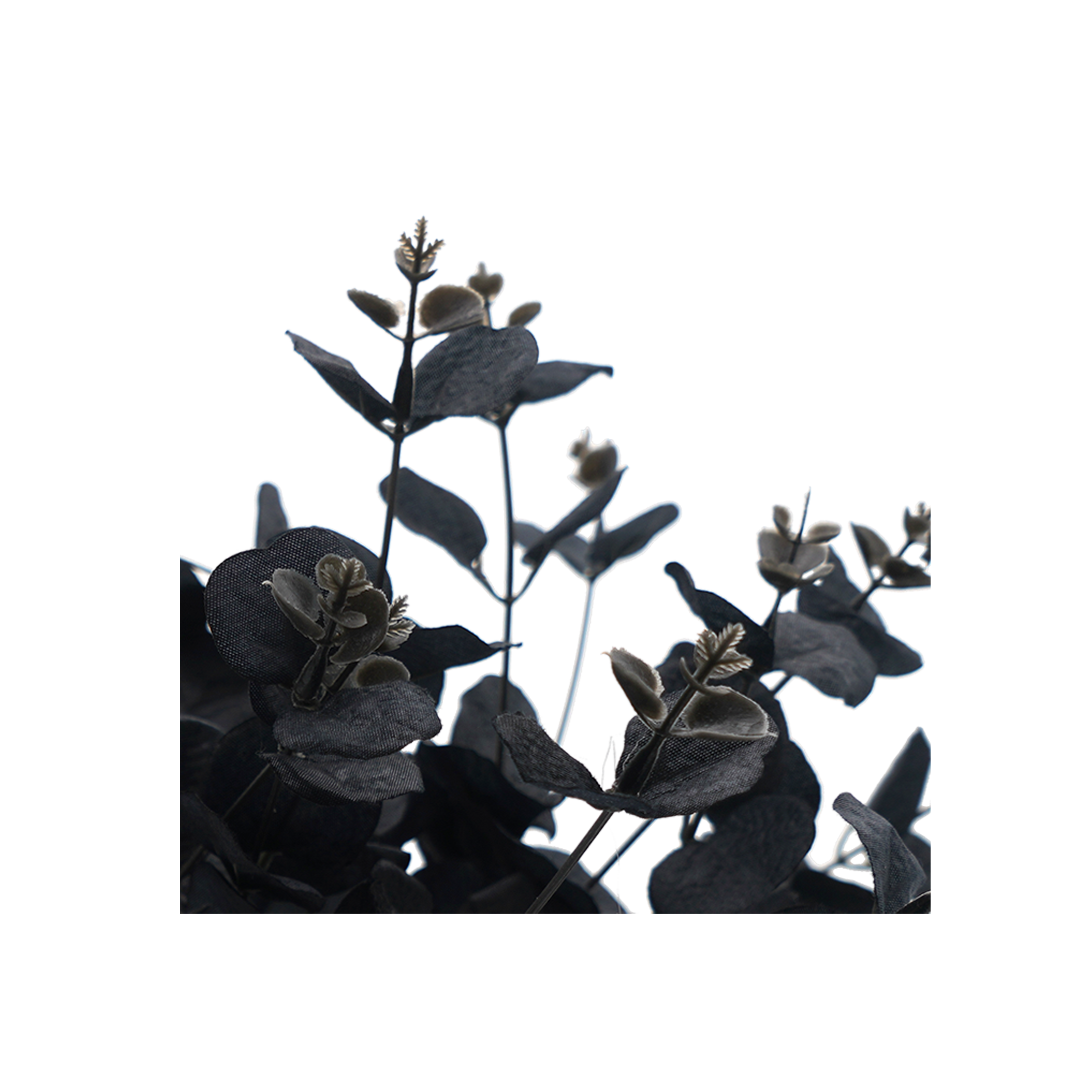 Faux Nordic Black Eucalyptus Leaf Stem