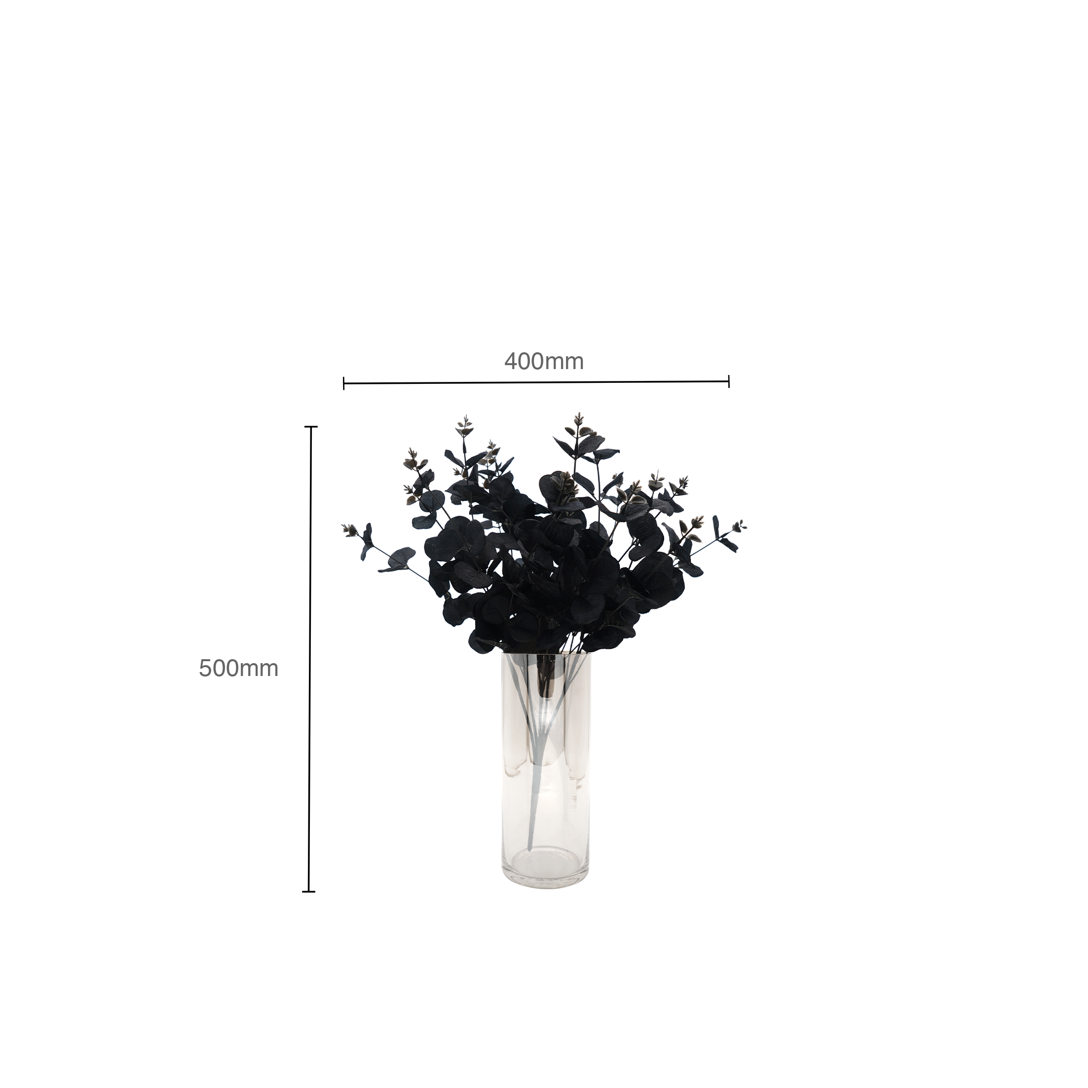 Faux Nordic Black Eucalyptus Leaf Stem