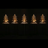 Solar Tree Shape Path Lights – 5 Pack, 38cm available in 2 Colors - Multicolor