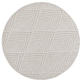 Vanuatu Onika Beige Geometric Round Flatweave Rug