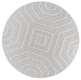 Vanuatu Suri Ash Geometric Round Flatweave Rug