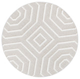 Vanuatu Lui Beige Geometric Round Flatweave Rug